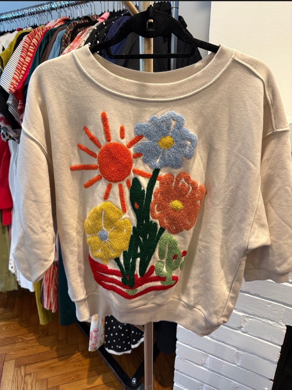 Anthropologie Niki Bubble Embroidered Pullover by Pilcro Size M - Picture 4 of 7